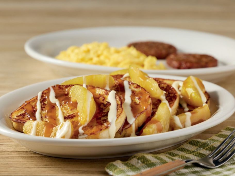 cracker barrel breakfast entree on table