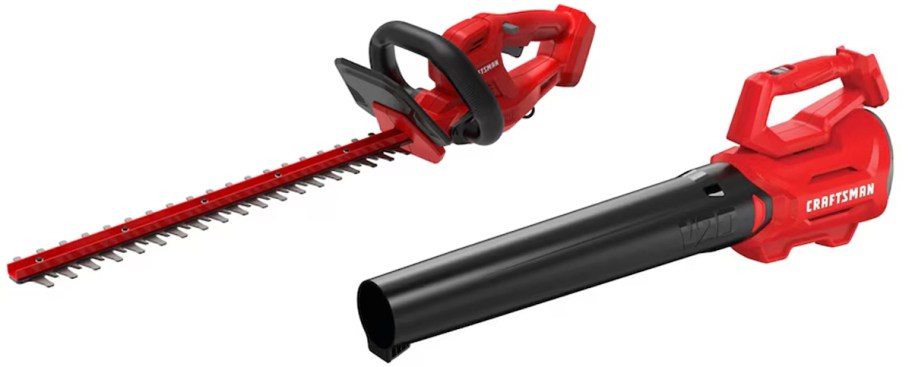 red and black craftsman hedge trimmer and leaf blower 