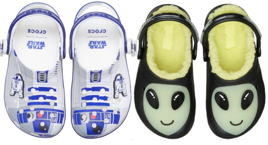 r2dr slip on shoes and alien fuzzy slip on shoes