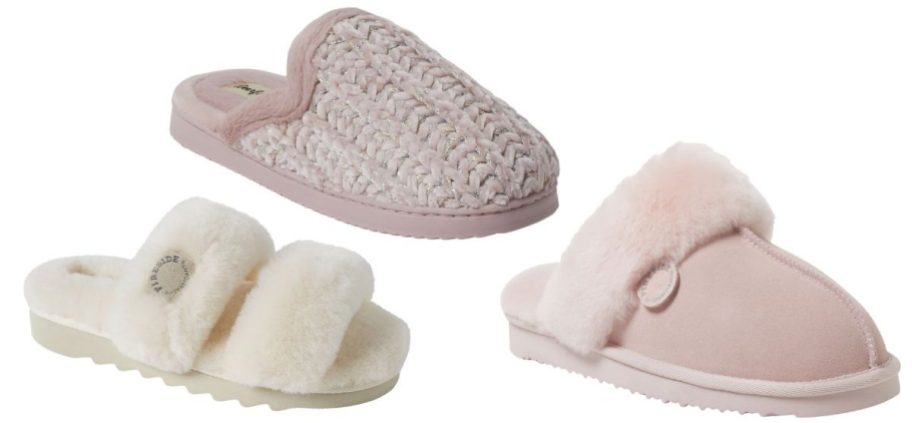 three dearfoams women's slippers
