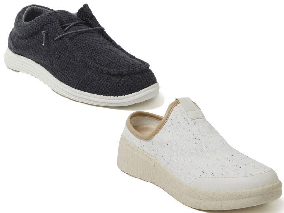 black and white dearfoams shoes