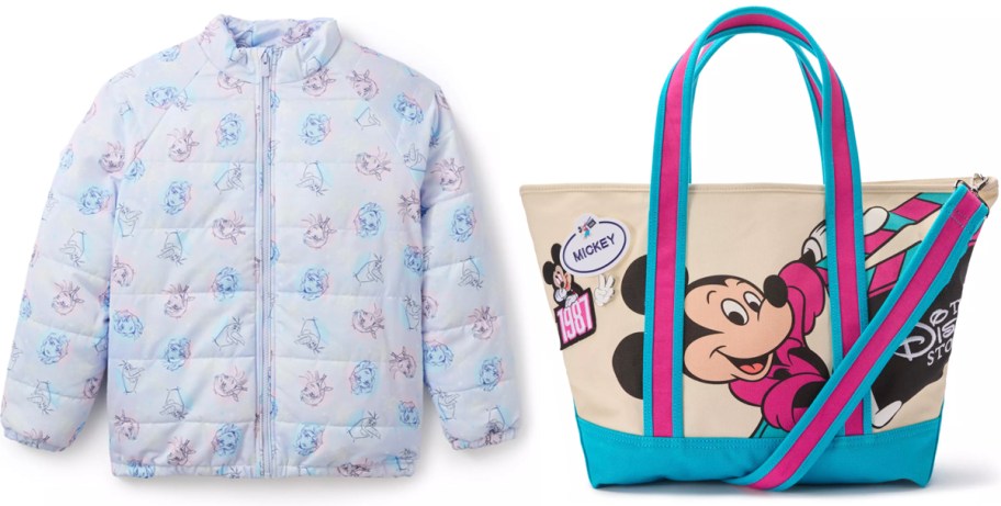 Frozen jacket and Mickey Mouse tote 