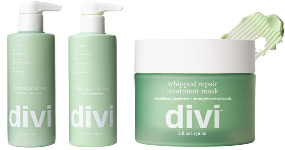 three divi haircare products