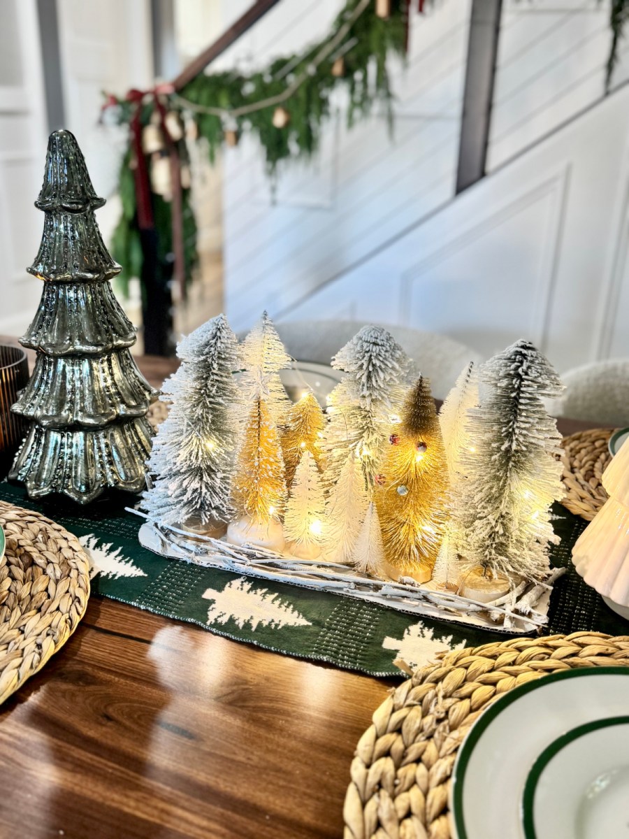 diy dollar tree centerpiece bottle brush trees