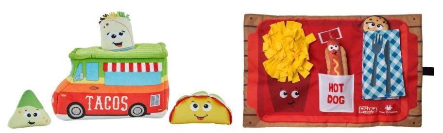 two different dog toys