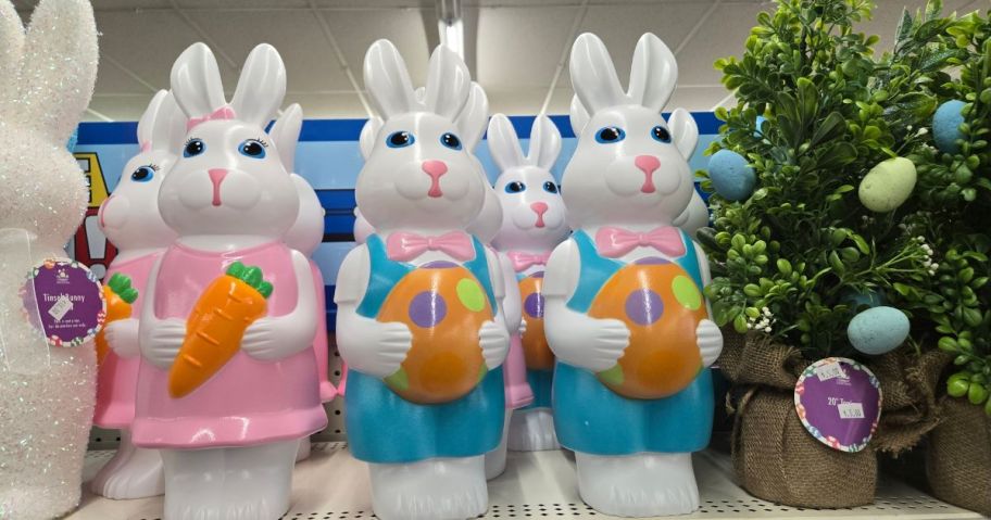 Easter Bunny Decor on shelf in store