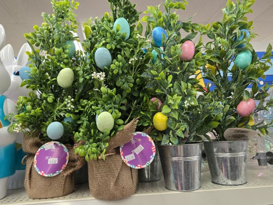 Easter Egg Trees on shelf in store