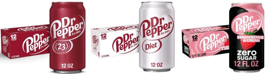 three dr pepper 12 packs