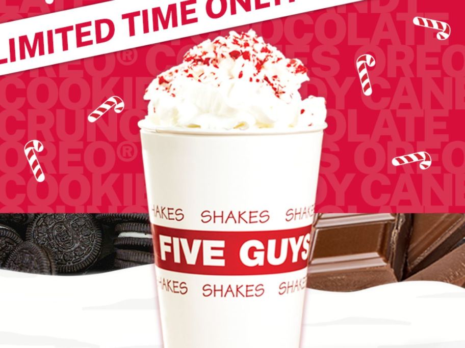 five guys Candy Cane Crunch Milkshake