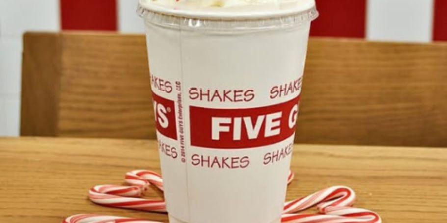 $50 Five Guys Gift Card Only $42 (Pair It w/ Their Candy Cane Crunch Milkshake!)