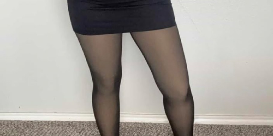 Fleece-Lined Tights Only $6.49 on Amazon (Looks Like Pantyhose, But Warmer!)