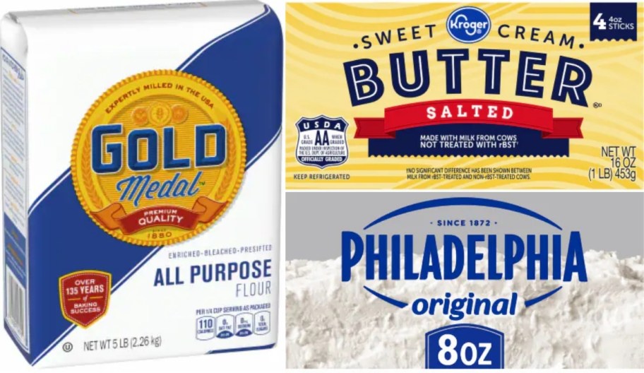 four butter and cream cheese