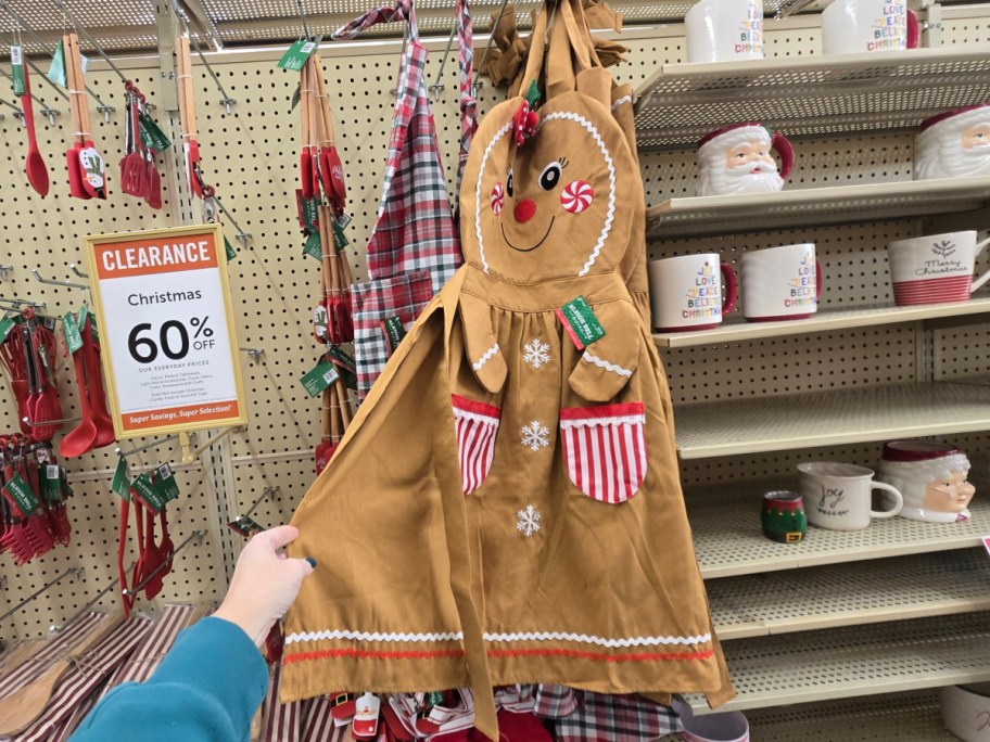 A gingerbread apron at Hobby Lobby.