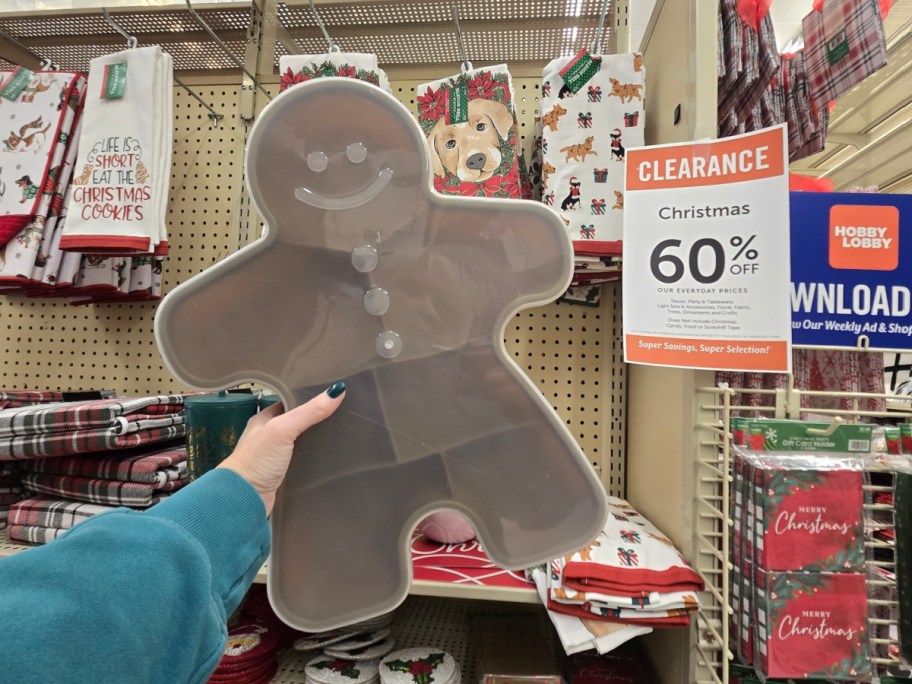 A gingerbread tray at Hobby Lobby.