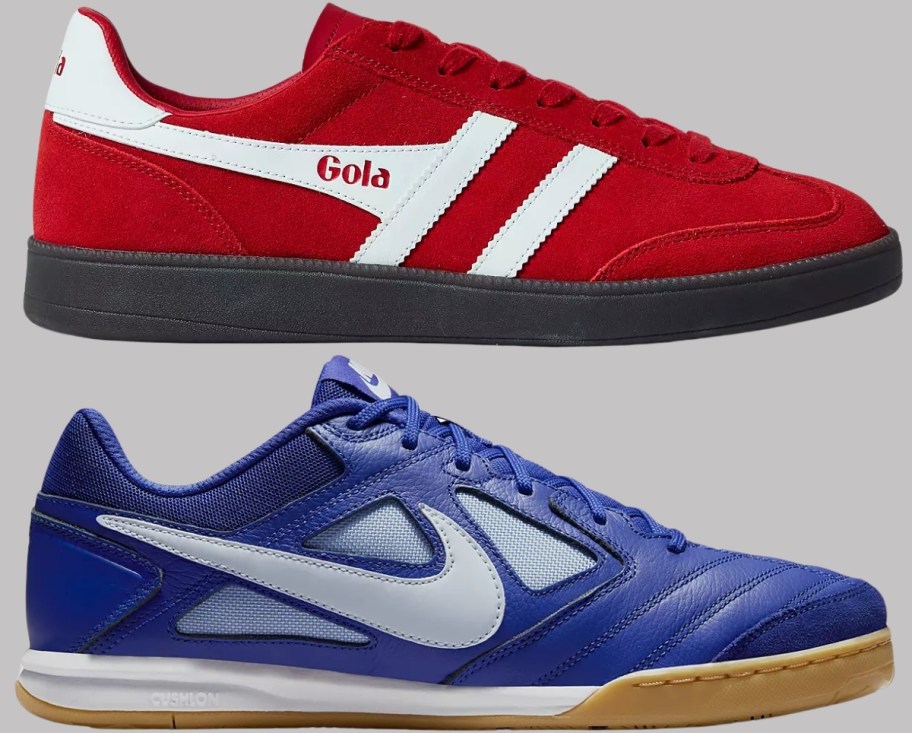 two womens sneakers in different brands and colors