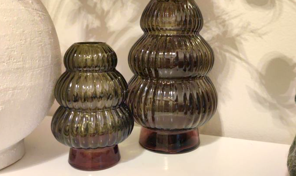 green vases