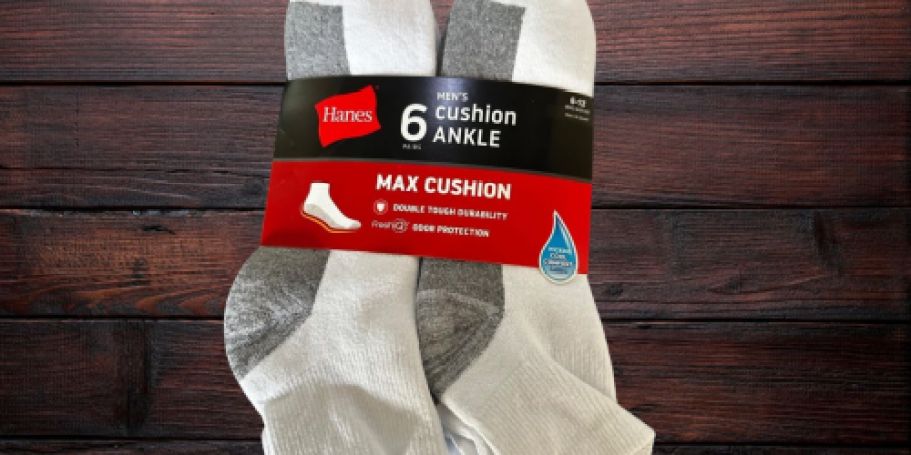 Up to 50% Off Hanes Socks 6-Packs on Amazon