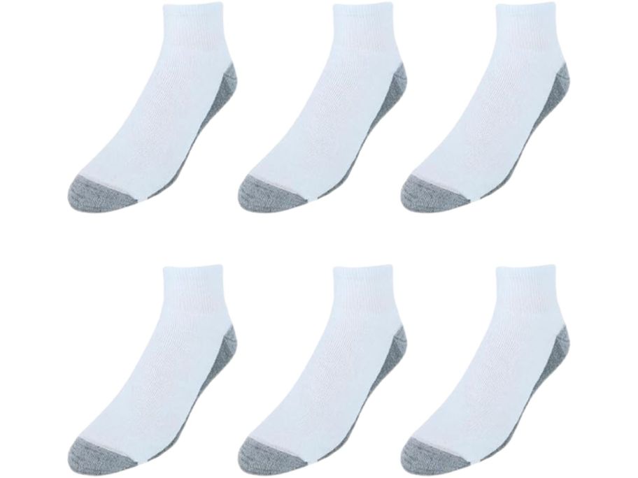 six white hanes socks
