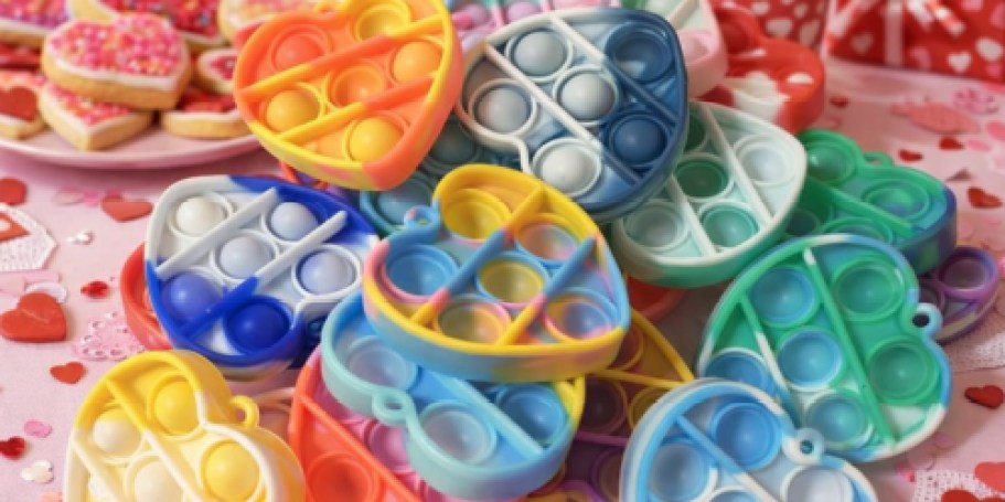 Score 30 Pop Fidget Heart-Shaped Keychain Toys for Just $5.39 on Amazon (18¢ Each)