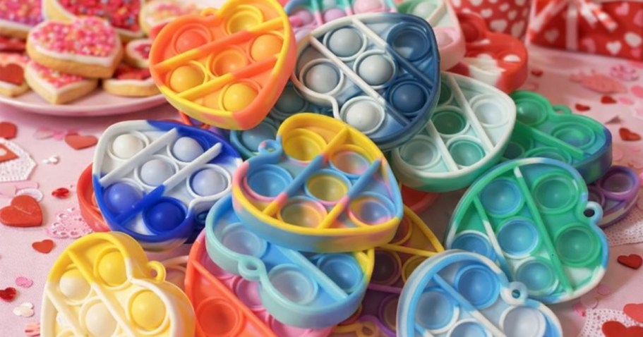 Score 30 Pop Fidget Heart-Shaped Keychain Toys for Just $5.39 on Amazon (18¢ Each)