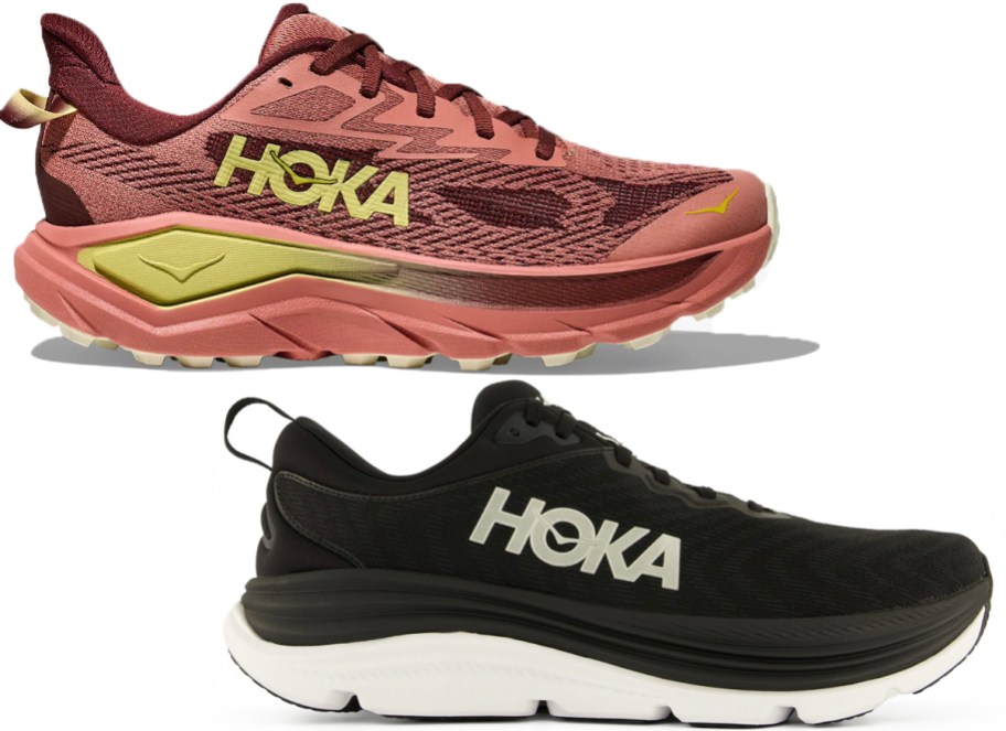 red and black hoka shoes