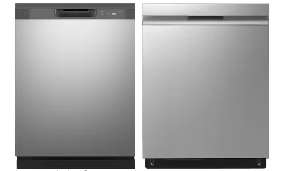 two stainless steel dishwashers 