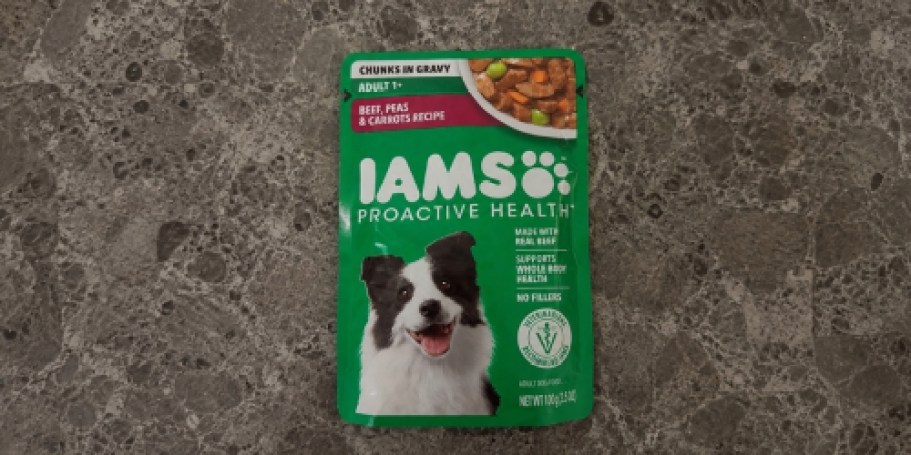 Hurry! FREE IAMS Proactive Health Beef Dog Food Pouch After Walmart Cash