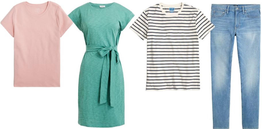 Four articles of various clothing from J. Crew Factory.