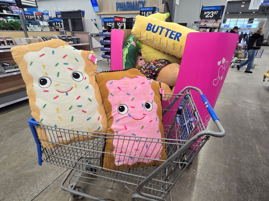Jumbo Valentine's Day plush toys at Walmart.