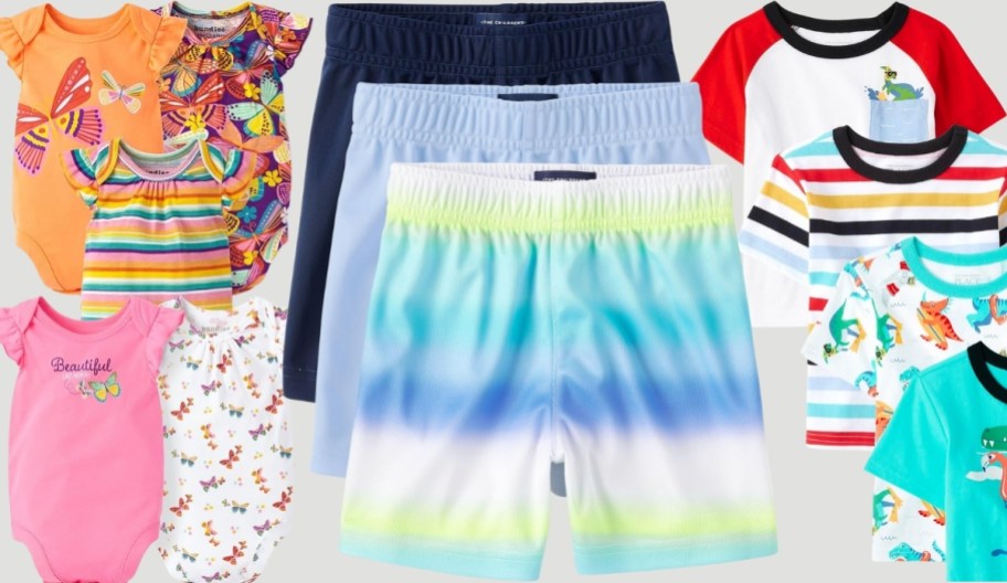 three different multipack of kids clothing