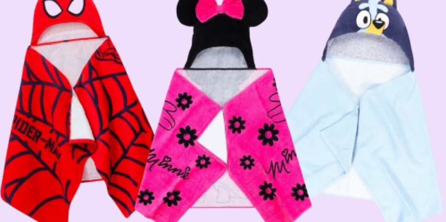 Kids Hooded Towels Only $7 on Target.com | Marvel, Disney, Bluey, & More