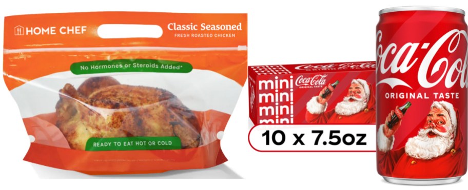 rotisserie chicken and coke