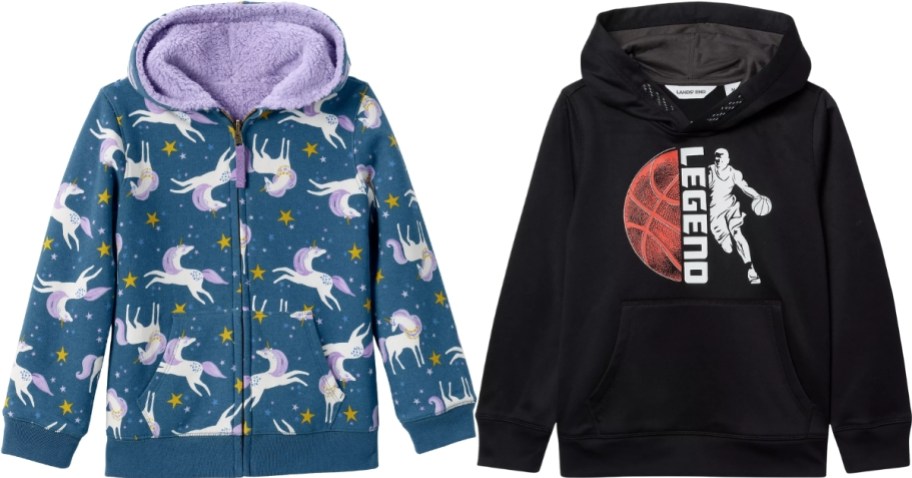 two kids hooded sweatshirts