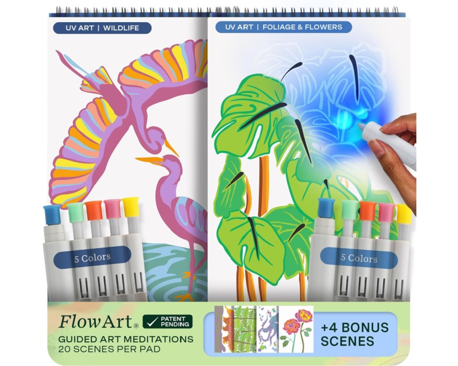 two uv light coloring pads