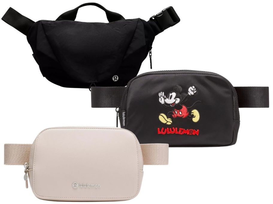 three lululemon belt bags
