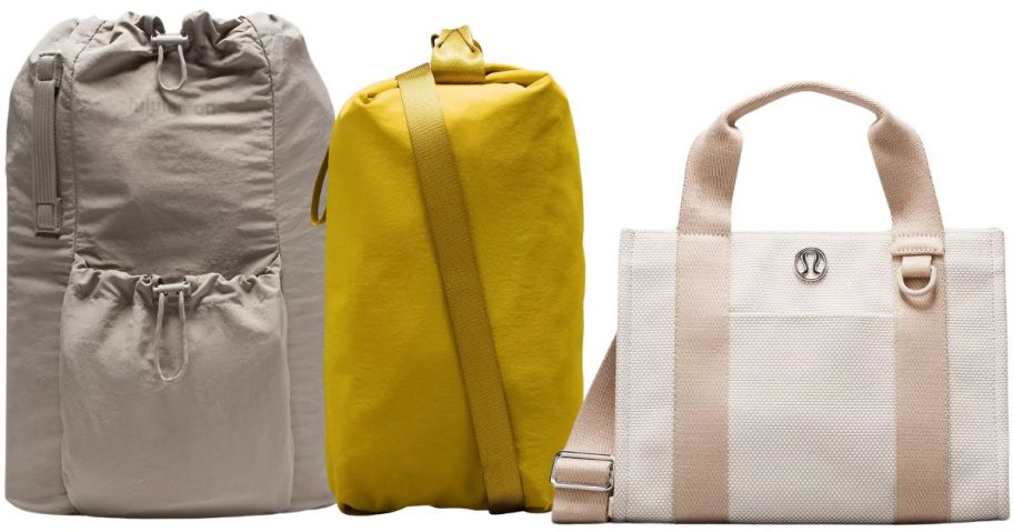 two backpacks and a tote bag