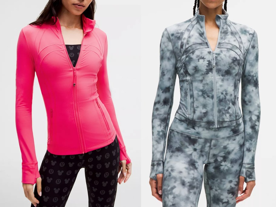 two women in pink and grey running jackets