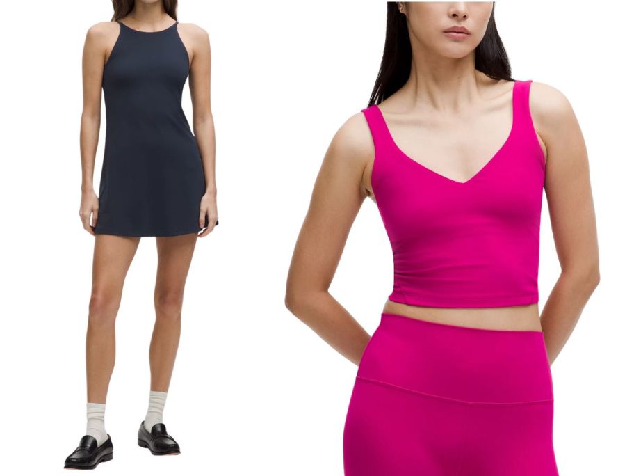 two women wearing lululemon align dress and tank top