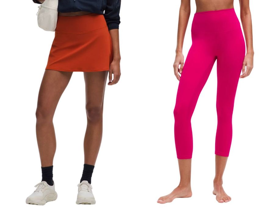 two women wearing lululemon align skirt and leggings