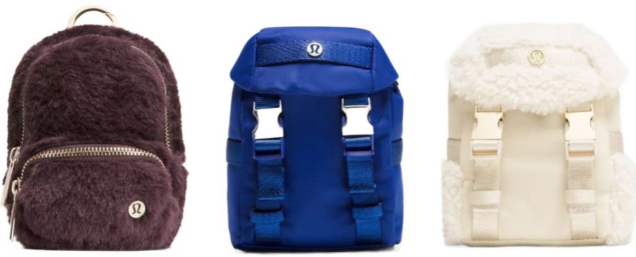 Stock images of 3 lululemon nano backpacks