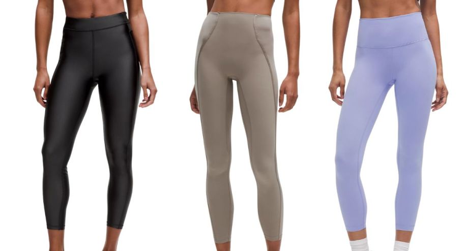 stock image of lululemon leggings in different patterns 2