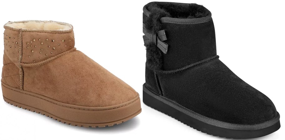 brown and black boots 