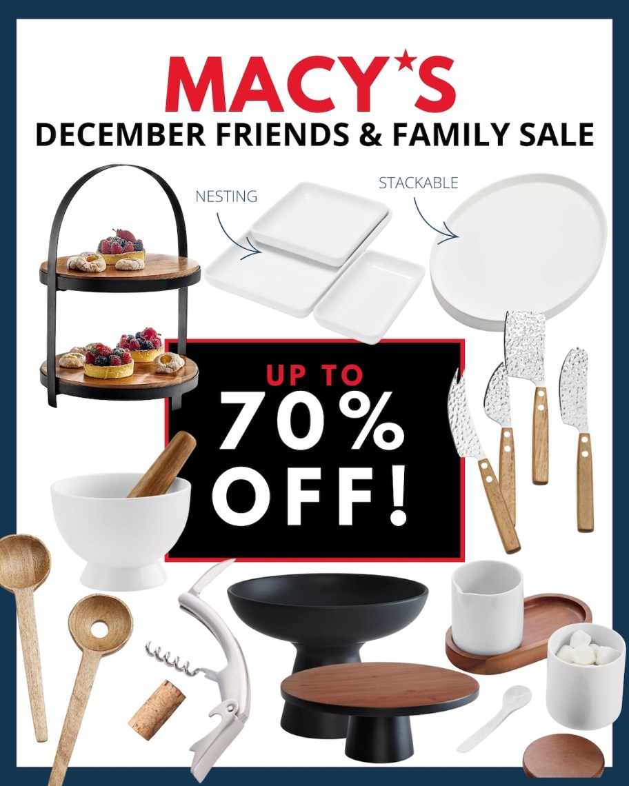 macy's december friends and family sale collage
