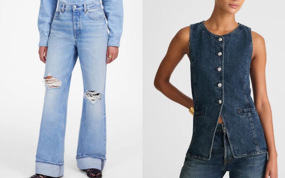 madewell jeans and vest