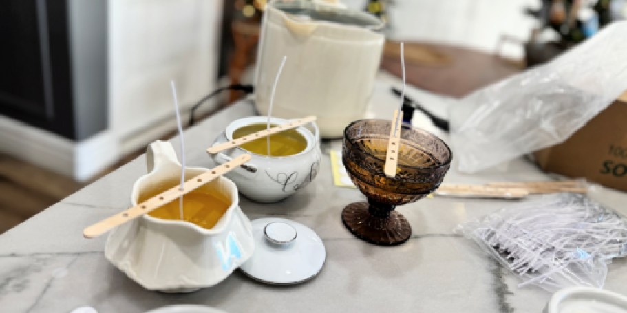 How to Make Homemade Candles Using Thrift Store Finds!