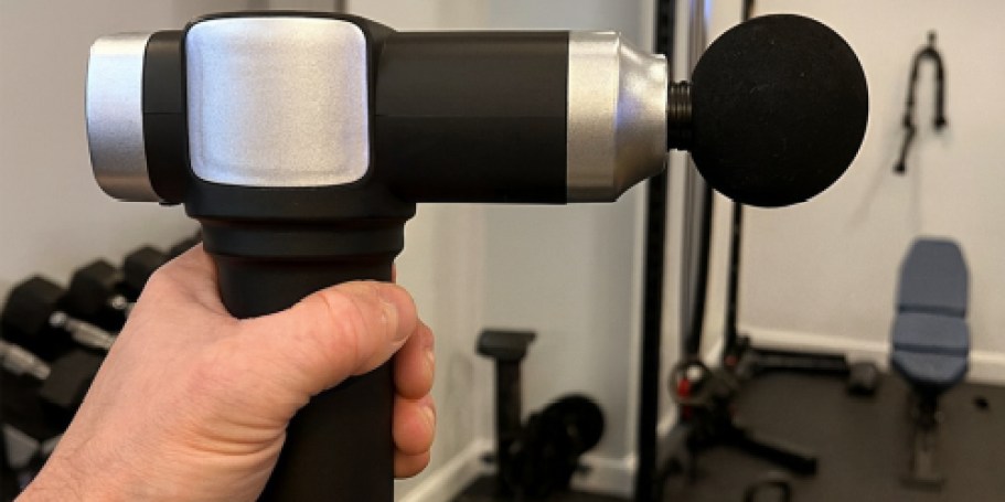 WOW! Deep Tissue Massage Gun w/ 6 Attachments Just $20.99 on Amazon (Reg. $60)