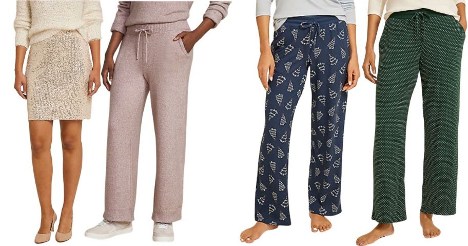 4 women wearing pants 