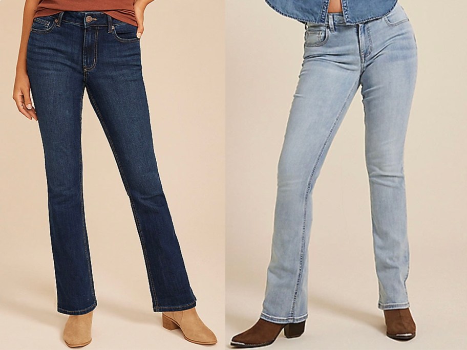 women wearing blue jeans 