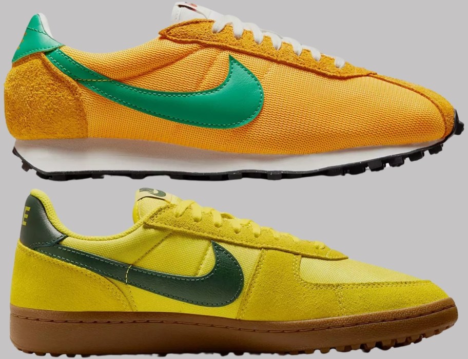 two mens nike sneakers in different colors