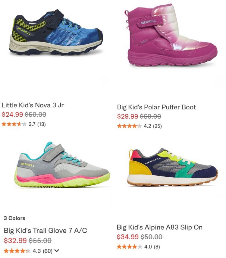 merrell kids shoes